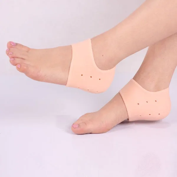 1475 Anti Crack Silicone Half Gel Heel And Foot Protector Moisturizing Socks