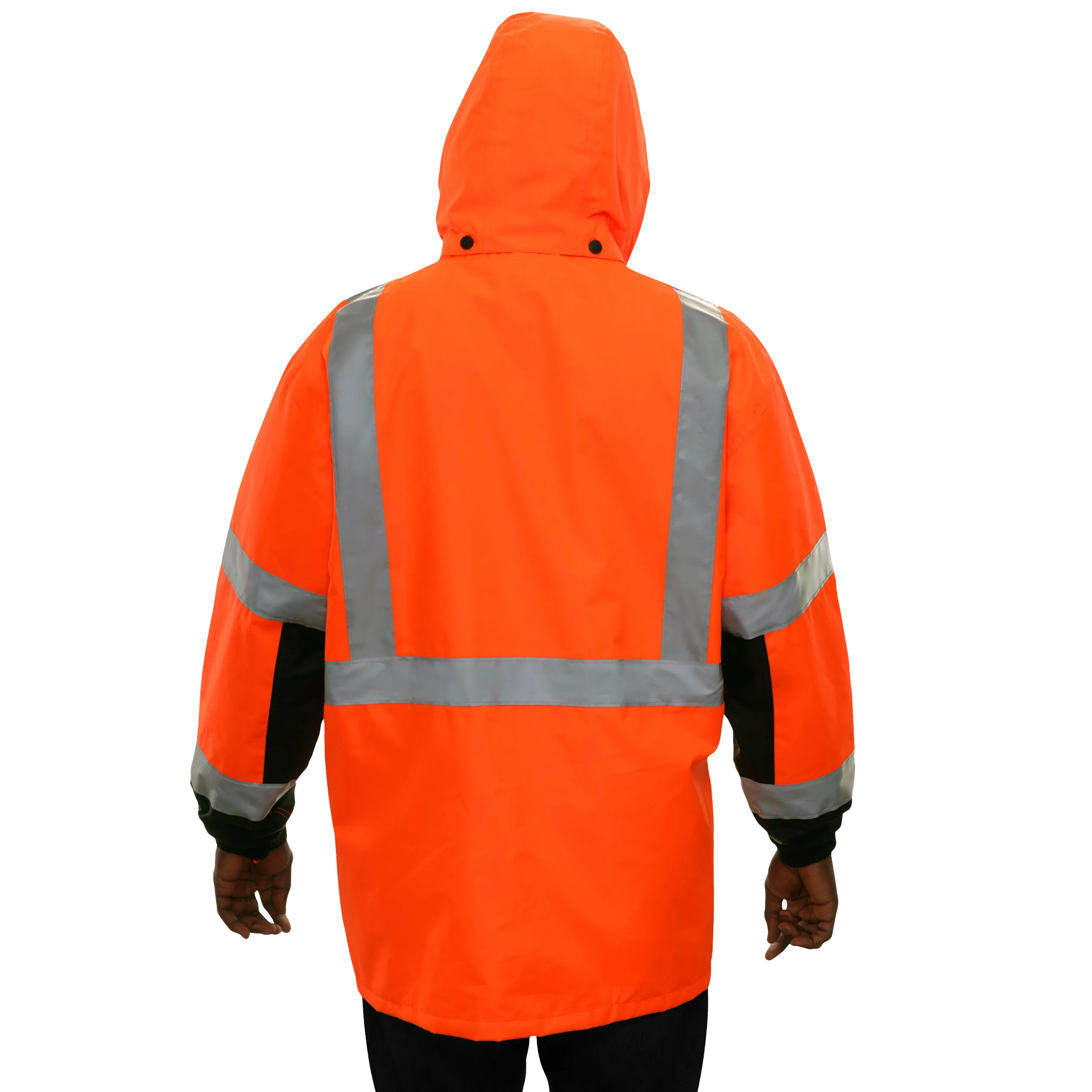 431STOB Safety Jacket: Hi-Vis Parka Coat: Breathable Waterproof Hooded: 2-Tone Orange