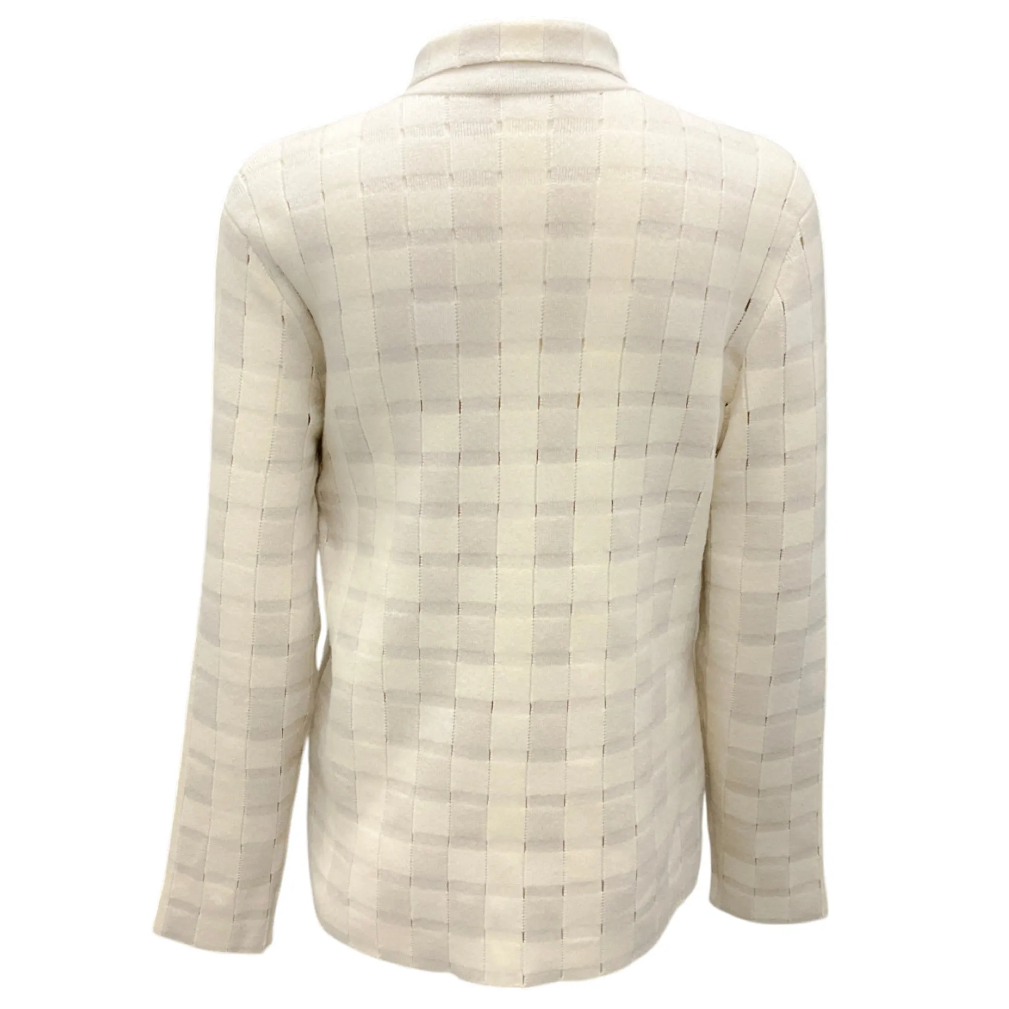 Akris Ivory Cashmere Knit Cardigan Sweater