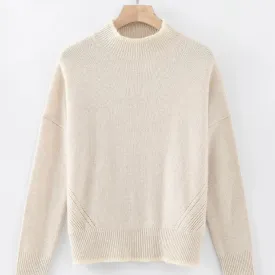 Aleger Cashmere Funnel Neck shell detailed Sweater