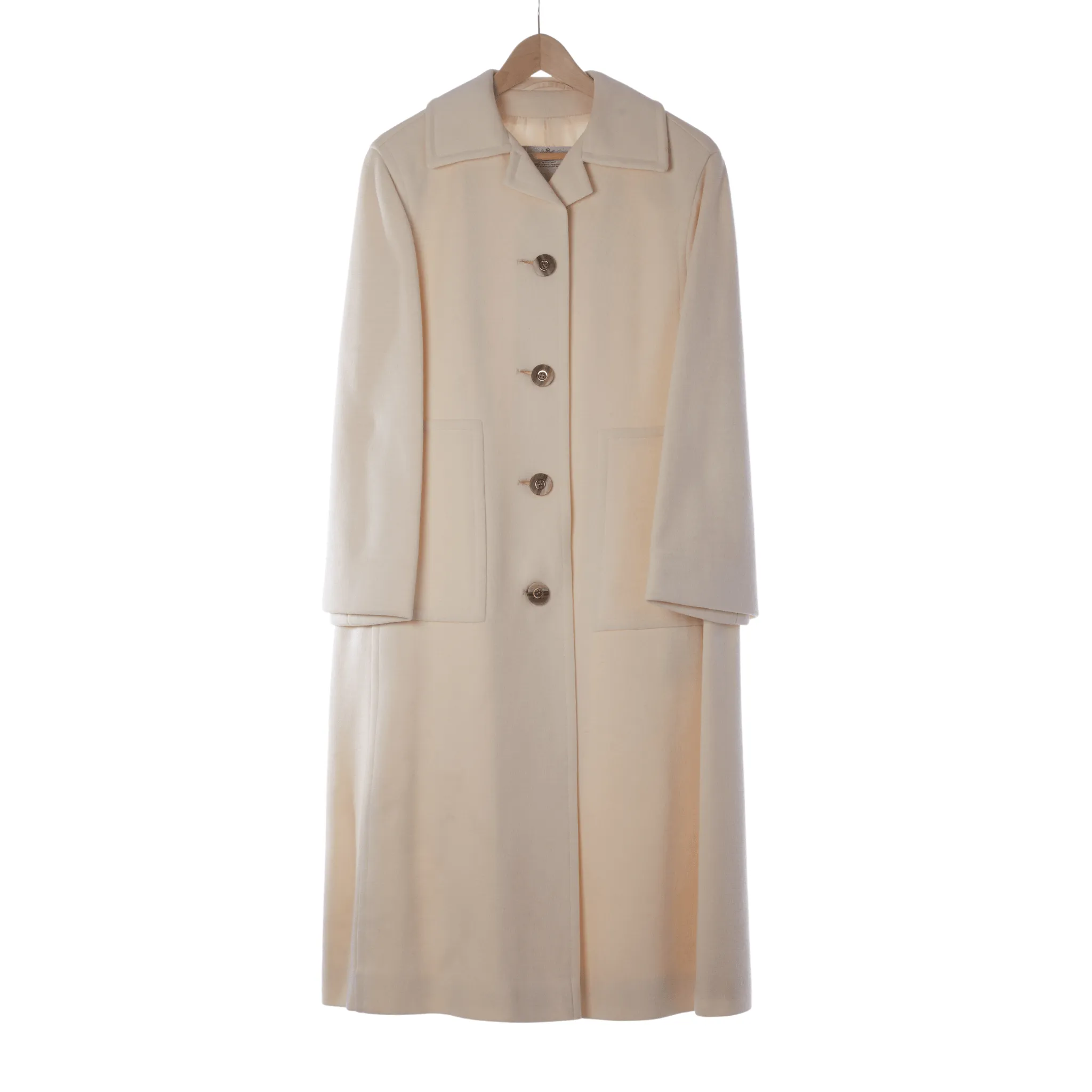 Aquascutum Cream Long Sleeved Coat UK Size 12