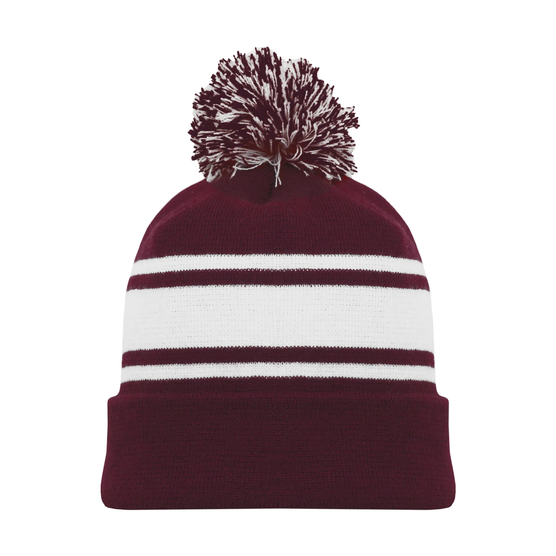 Athletic Knit (AK) A1830A-233 Adult Maroon/White Hockey Toque/Beanie