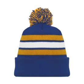 Athletic Knit (AK) A1830Y-447 Youth Royal Blue/Gold/White Hockey Toque/Beanie