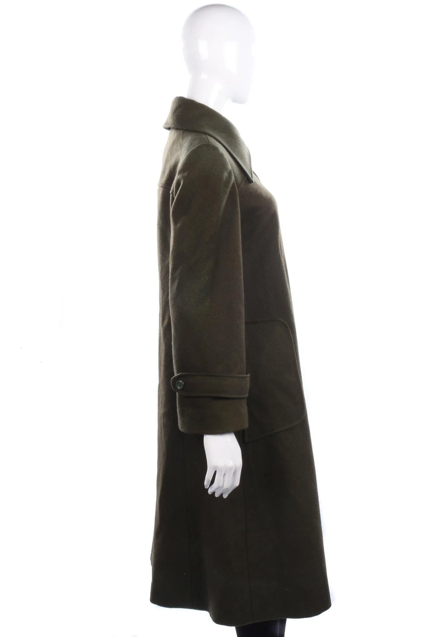 Aubrey Segal Model Wool Coat Khaki Wool. UK14