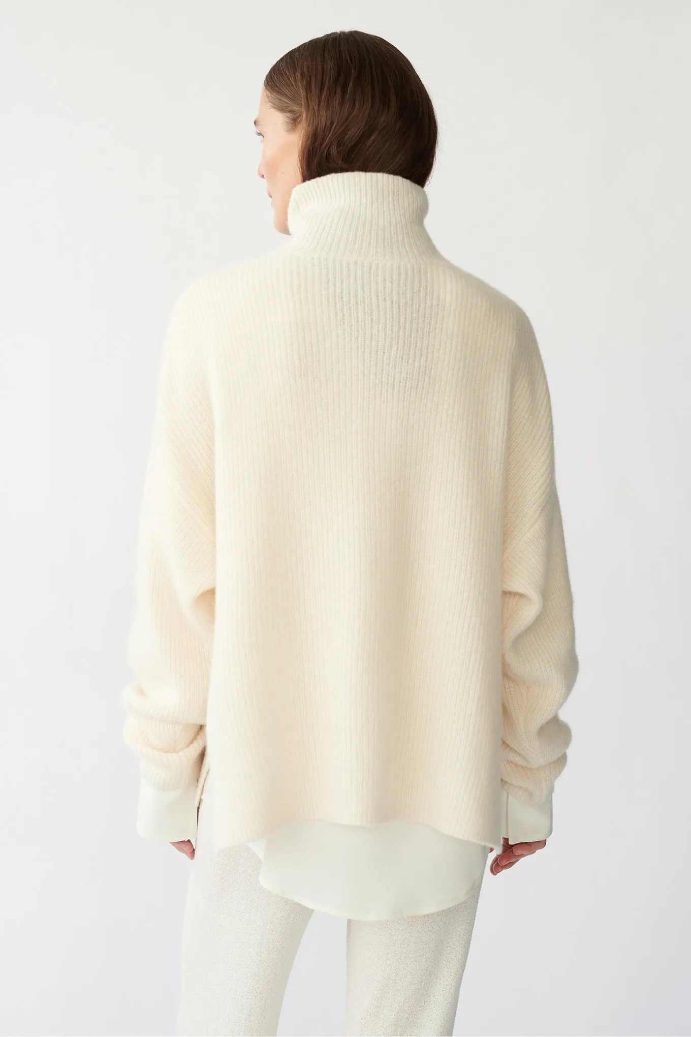 BEZ RIB KNIT - IVORY  - SILK/CASHMERE