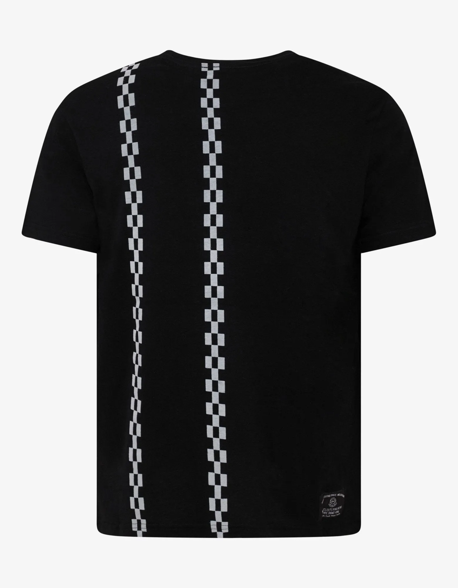 Black Checkered Graphic T-Shirt