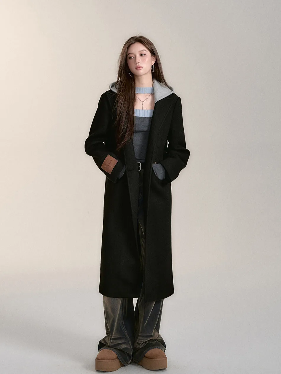 Black Hooded Overcoat