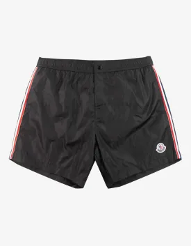 Black Tricolour Seam Swim Shorts