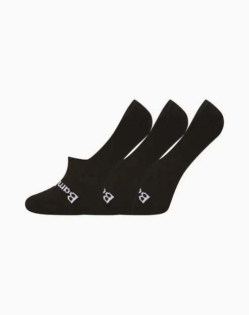 Black Women's No Show Bamboo Socks - 3 Pack