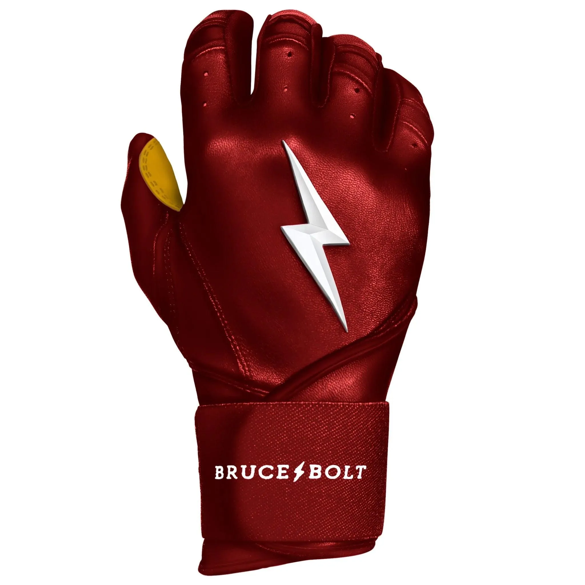 Bruce Bolt PREMIUM PRO Long Cuff Batting Gloves: Maroon