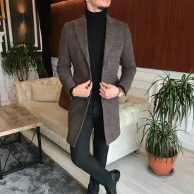 Charleston Brown Wool Blend Over Coat