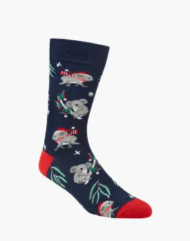 Chrissy Gumleaf Koala Men's Bamboo Crew Socks