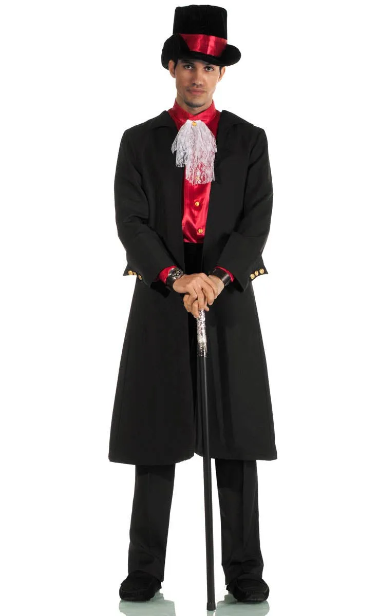 Classic Black and Red Victorian Vampire Mens Halloween Costume