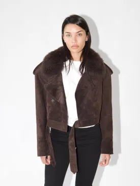 Daria Oversized Jacket Brown Suede