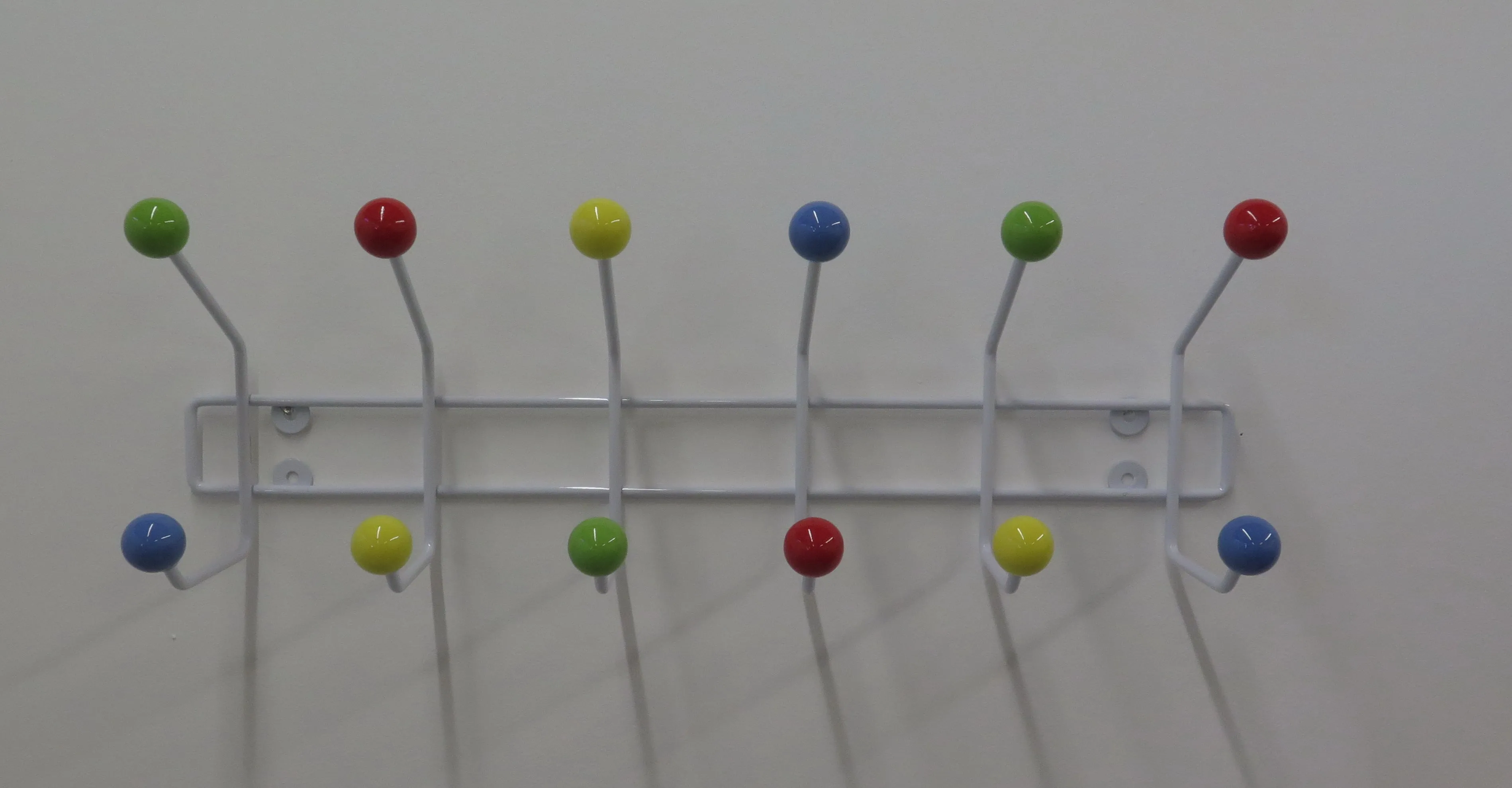 Deluxe Wall Mounted Coat Hanger with 12 Ceramic Multi-Colour Balls on Metal Frame