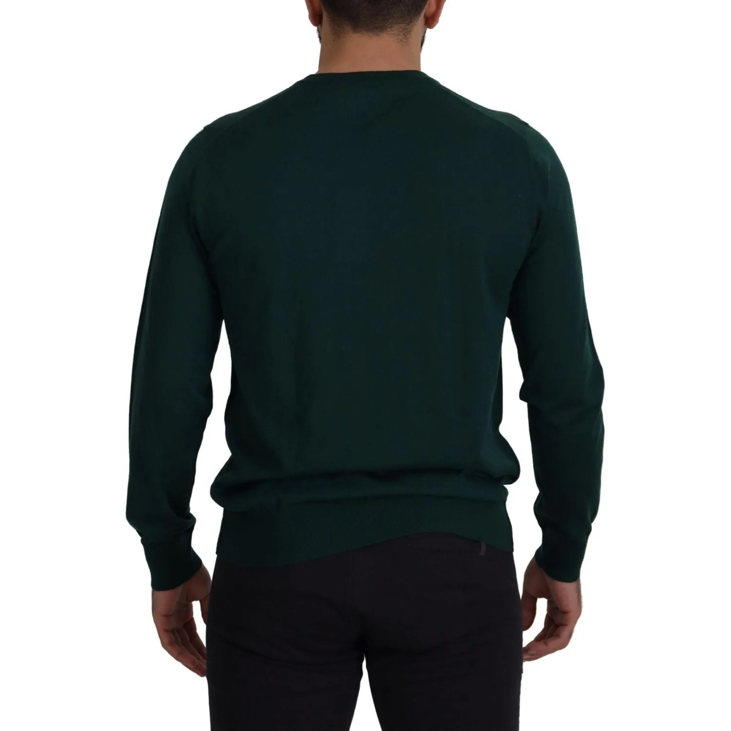 Dolce & Gabbana Elegant Green Crewneck Cashmere Sweater