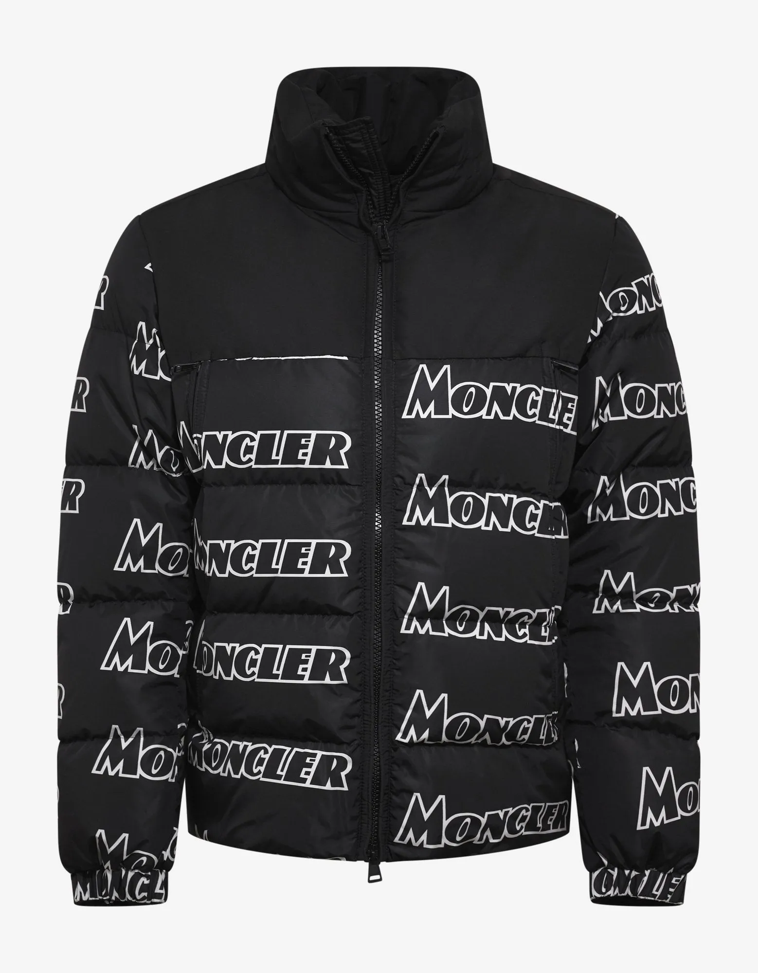 Faiveley All-Over Logo Black Nylon Down Jacket