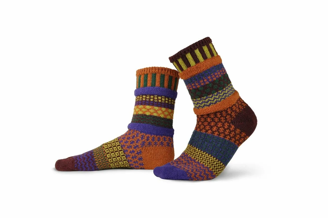 Fall Foliage Recycled Cotton Crew Socks