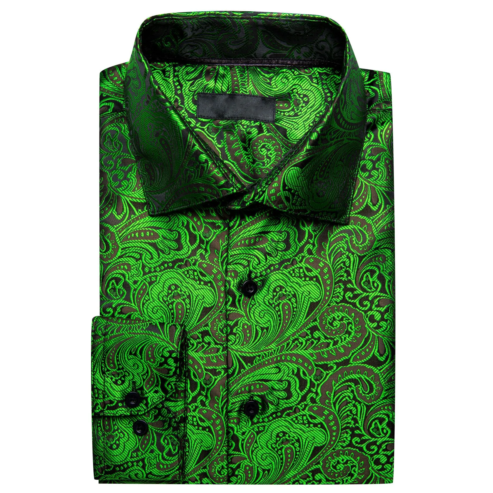 Green Paisley Men's Long Sleeve Shirt