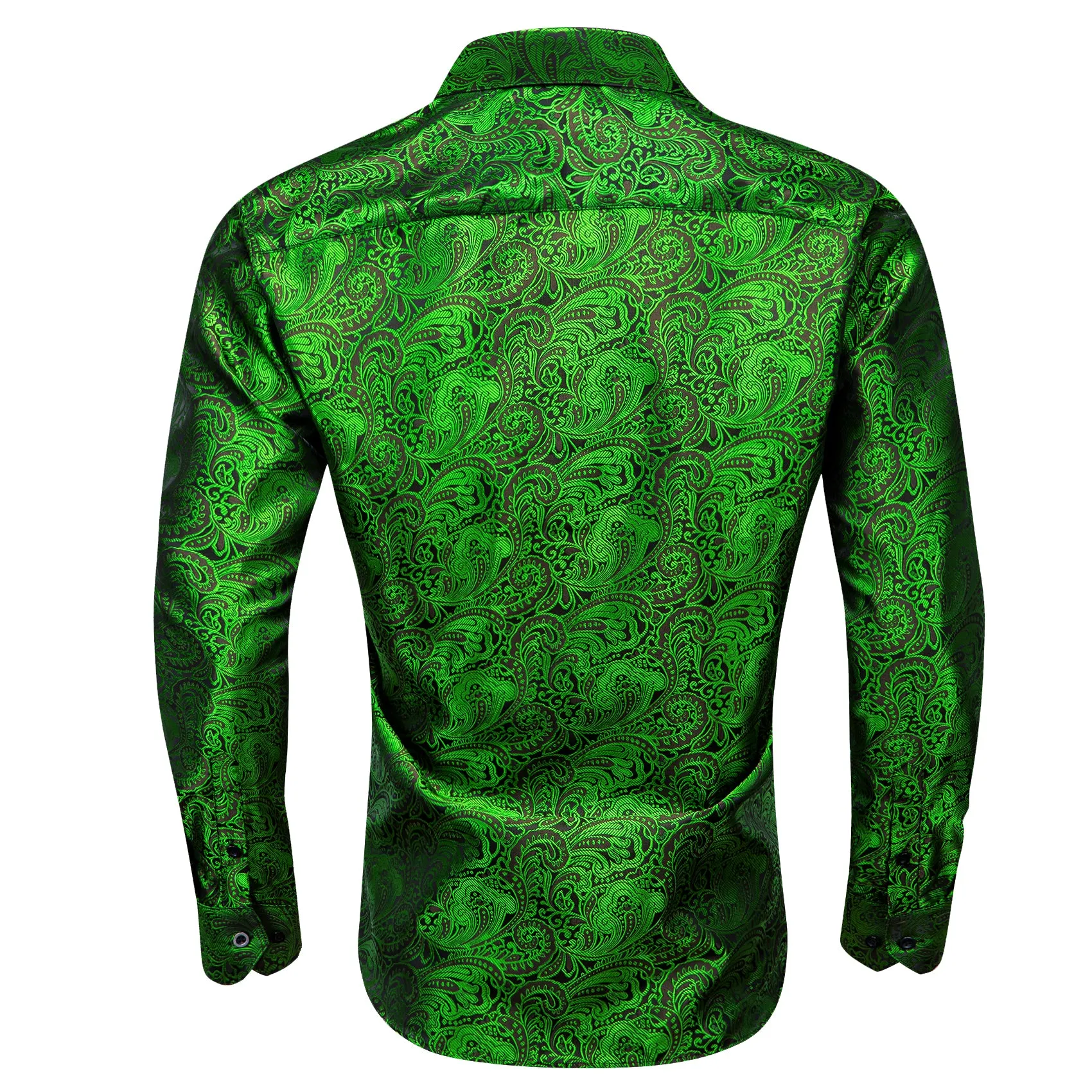 Green Paisley Men's Long Sleeve Shirt