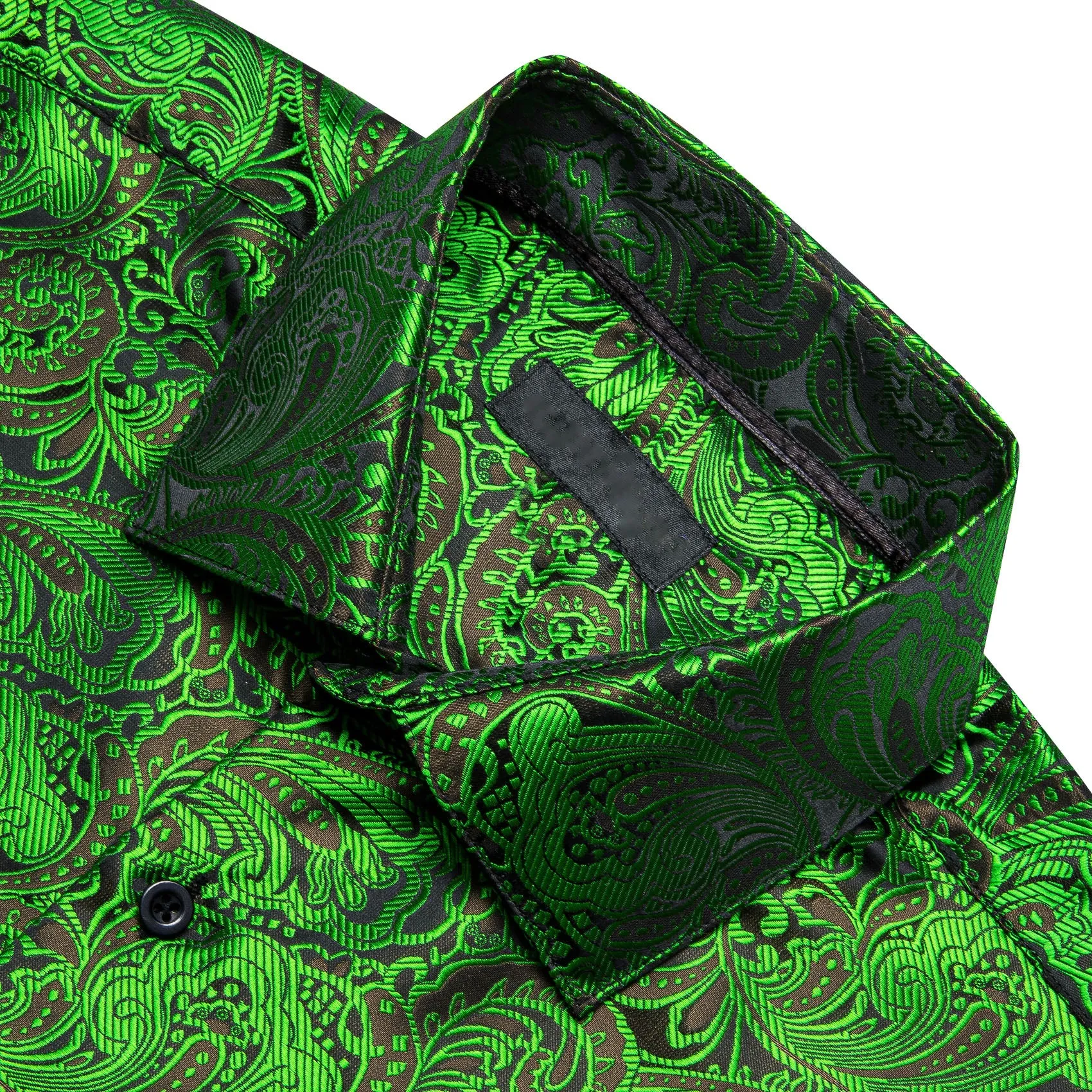 Green Paisley Men's Long Sleeve Shirt