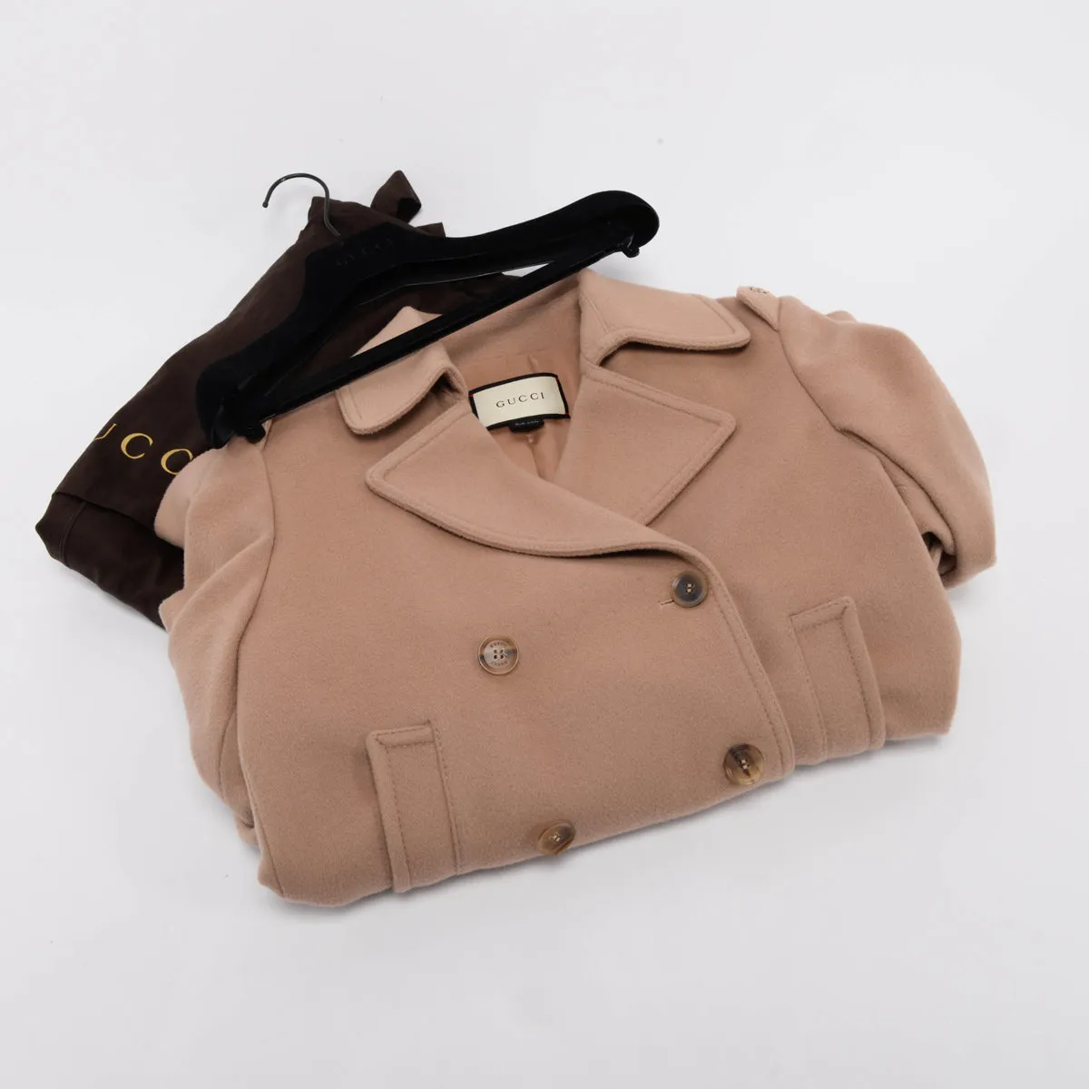 Gucci Beige Wool Pea Coat IT 40