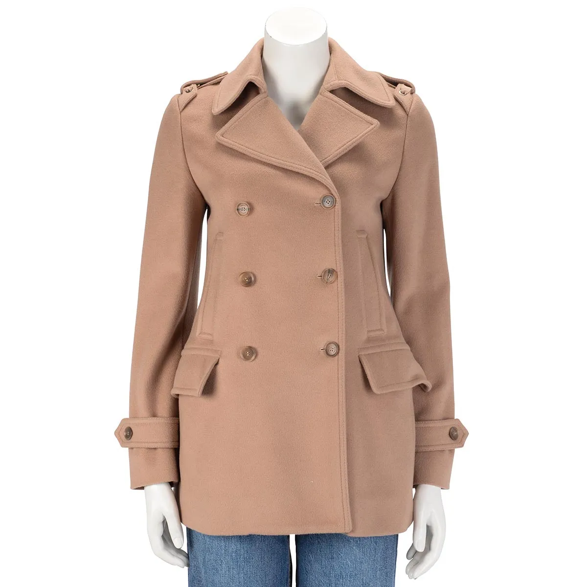 Gucci Beige Wool Pea Coat IT 40