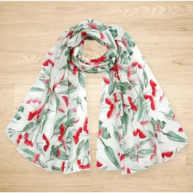 Gum Blossoms Scarf White