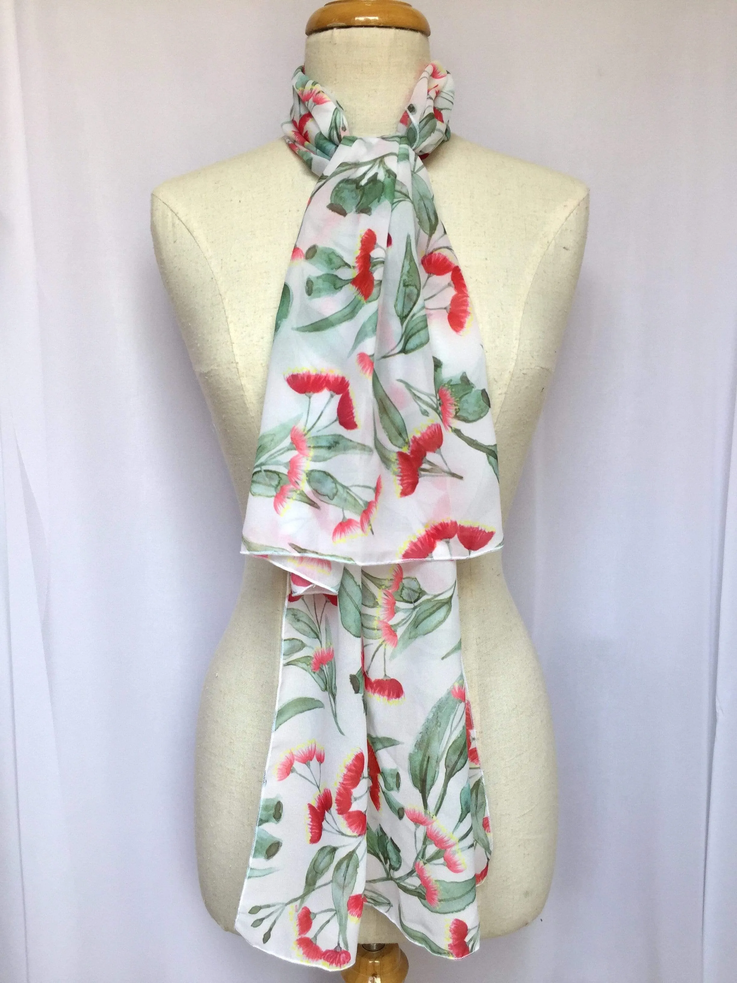 Gum Blossoms Scarf White