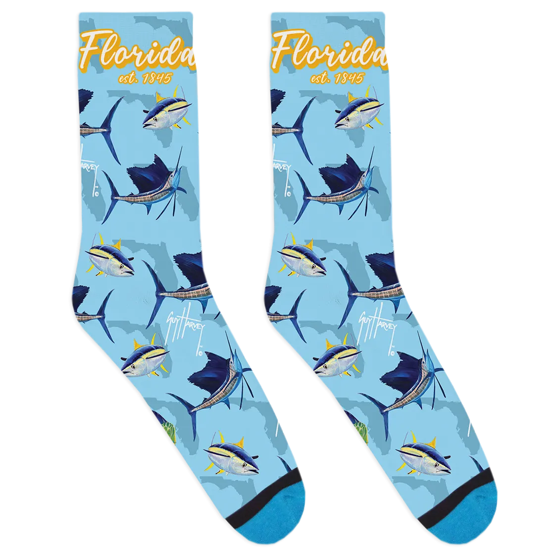 Guy Harvey Florida Collage Socks