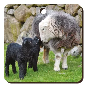 Herdwick Family Wooden Keyring