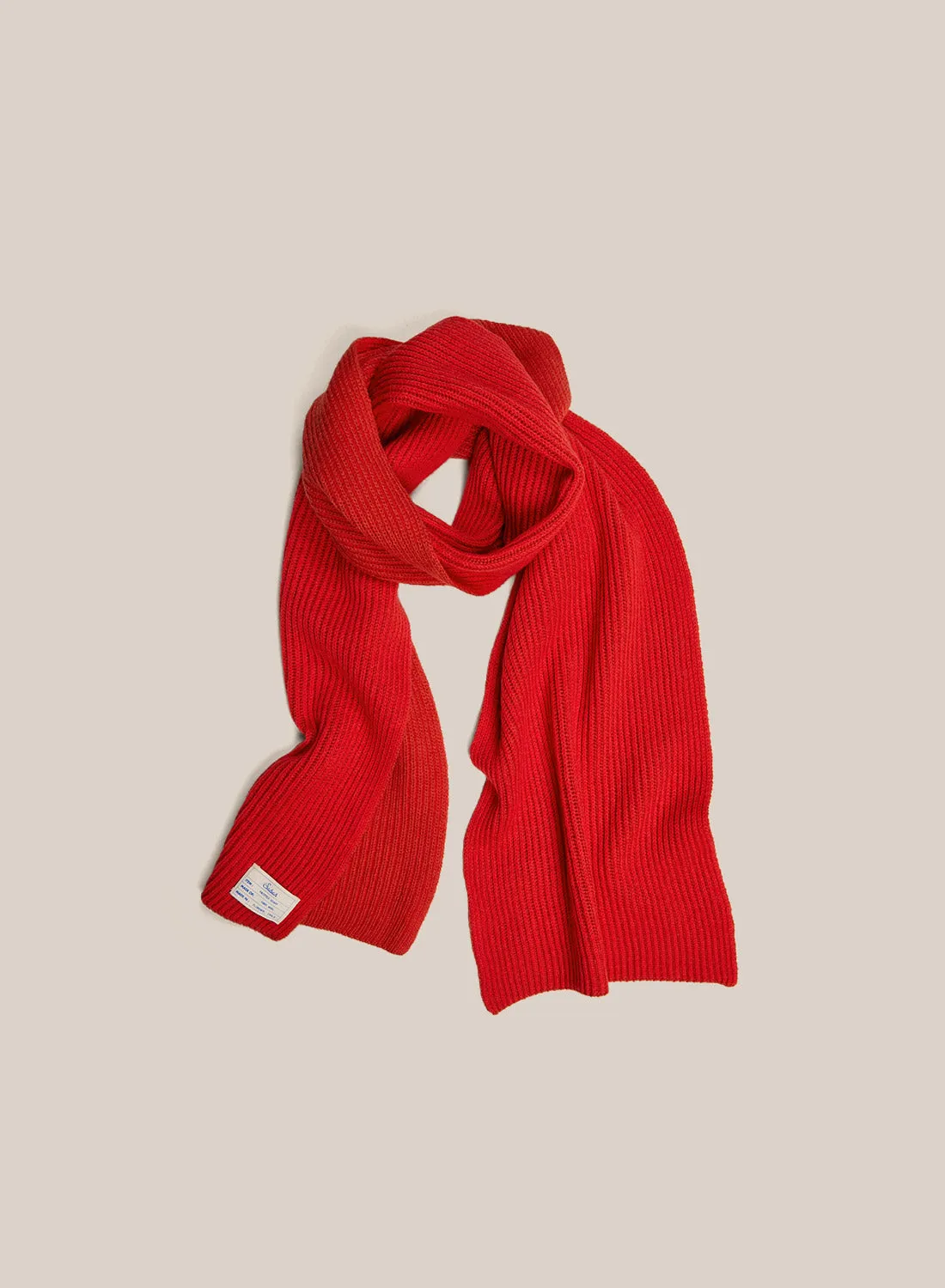 Knitted Merino Scarf - Red