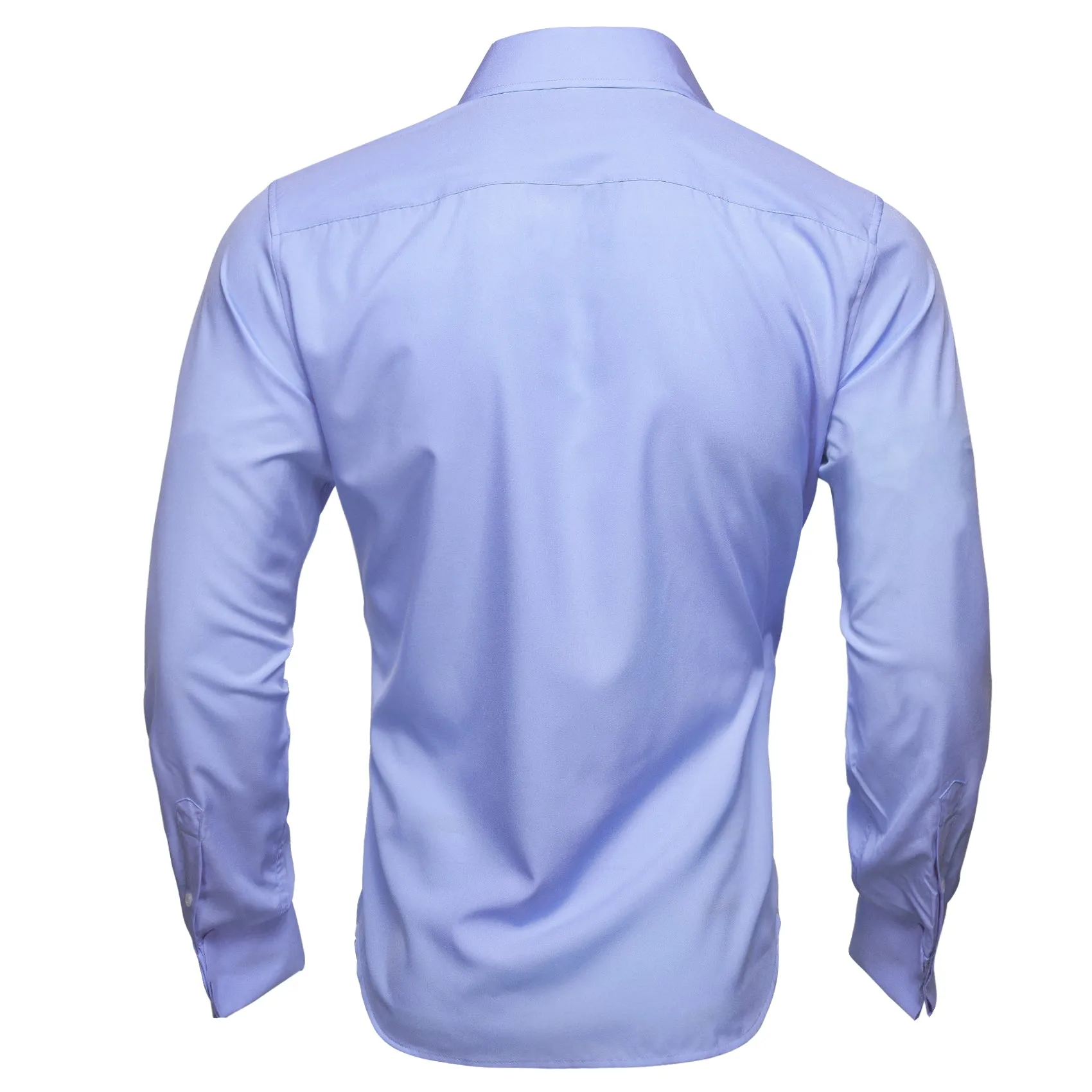 Lavender Purple Solid Woven Men's Long Sleeve Shirt