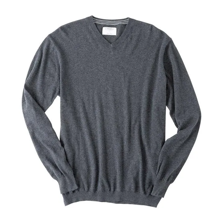 LIGHT WEIGHT COTTON-CASHMERE V-NECK SWEATER