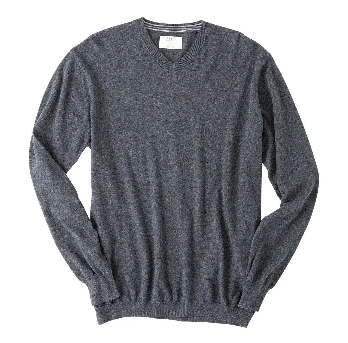 LIGHT WEIGHT COTTON-CASHMERE V-NECK SWEATER