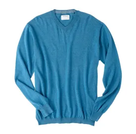 LIGHT WEIGHT COTTON-CASHMERE V-NECK SWEATER