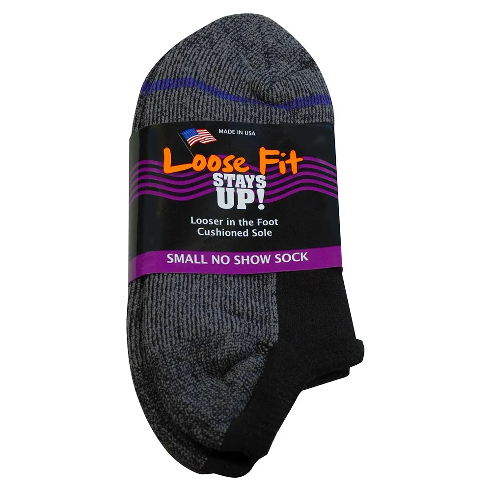 Loose Fit Stays Up Cotton Casual No Show Socks