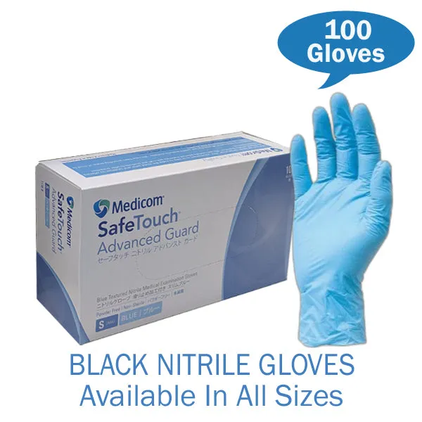 Medicom SafeTouch Advance Guard Blue Nitrile Gloves