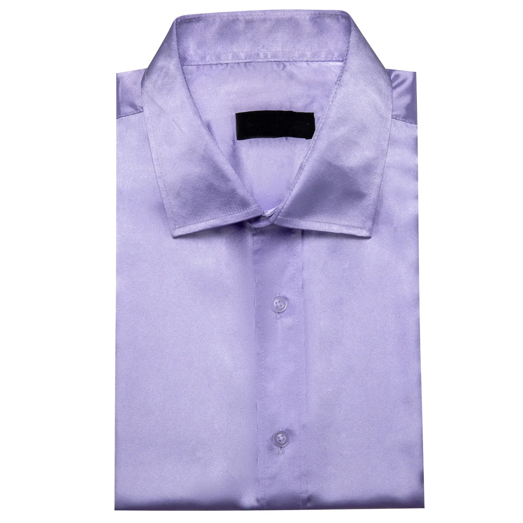 MediumPurple Solid Silk Men's Long Sleeve Shirt