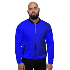 Mens Jacket - Polka Dot Edgy Bomber Jacket Blue/Black