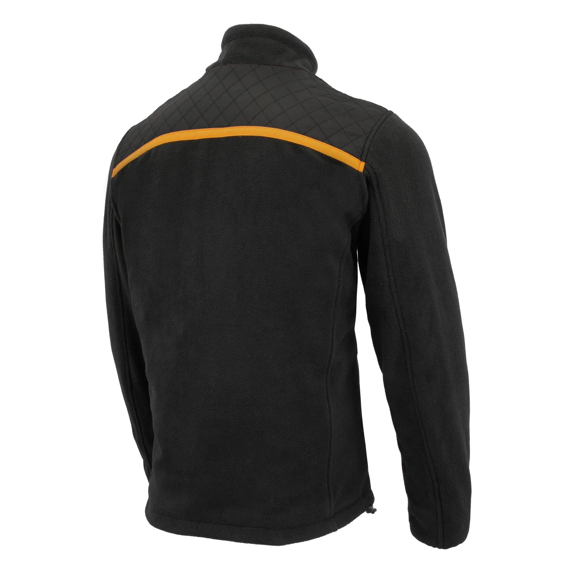 Mens Micro Fleece Zipper Front Jacket w/ Orange Stripe