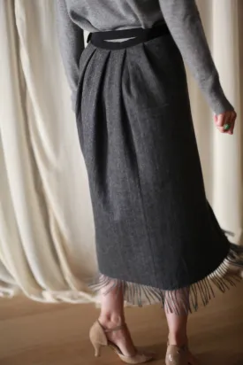 Men's Scarf Petal Skirt | Charcoal