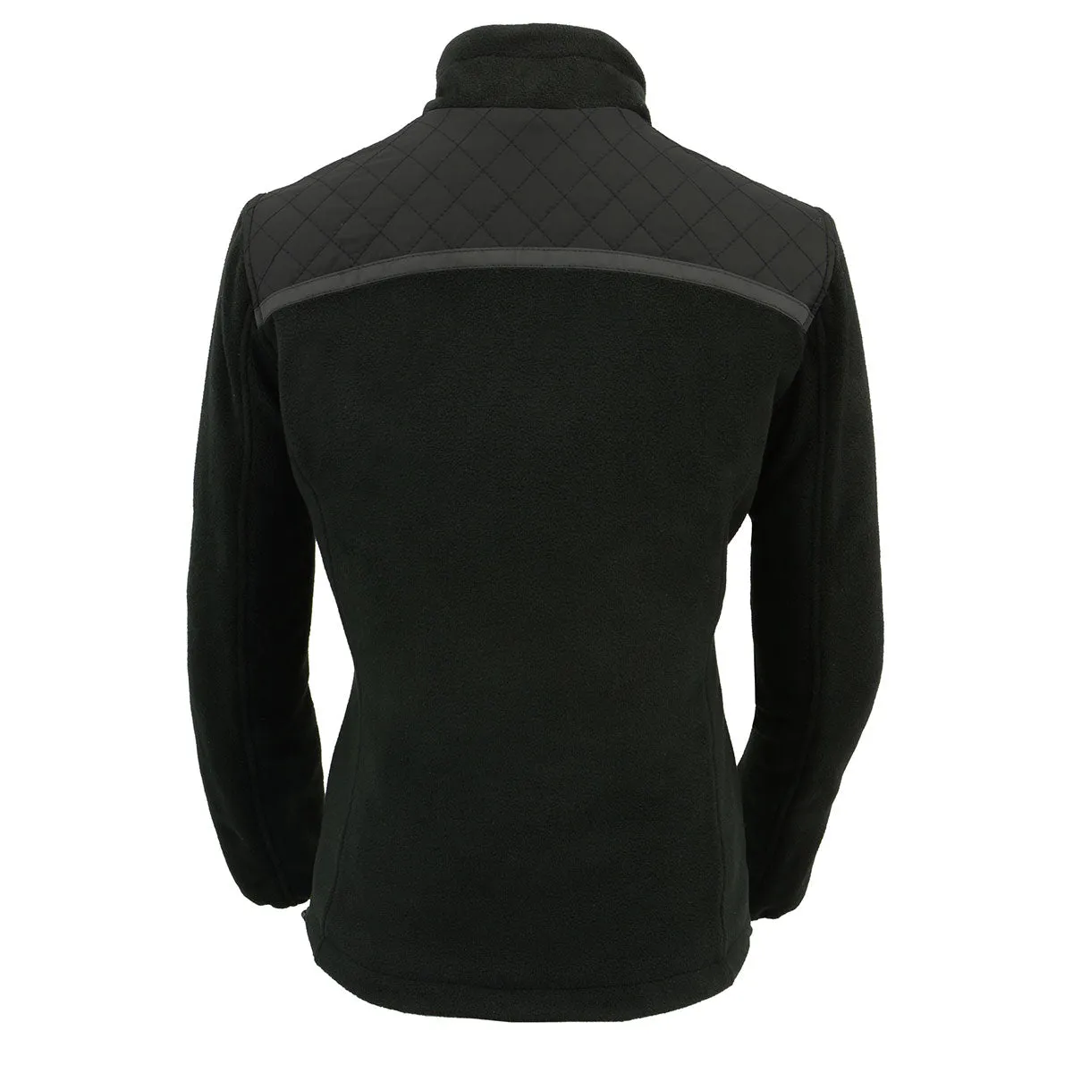 Milwaukee Leather MPL2784 Women's Black Micro Fleece Jacket with Reflective Stripes