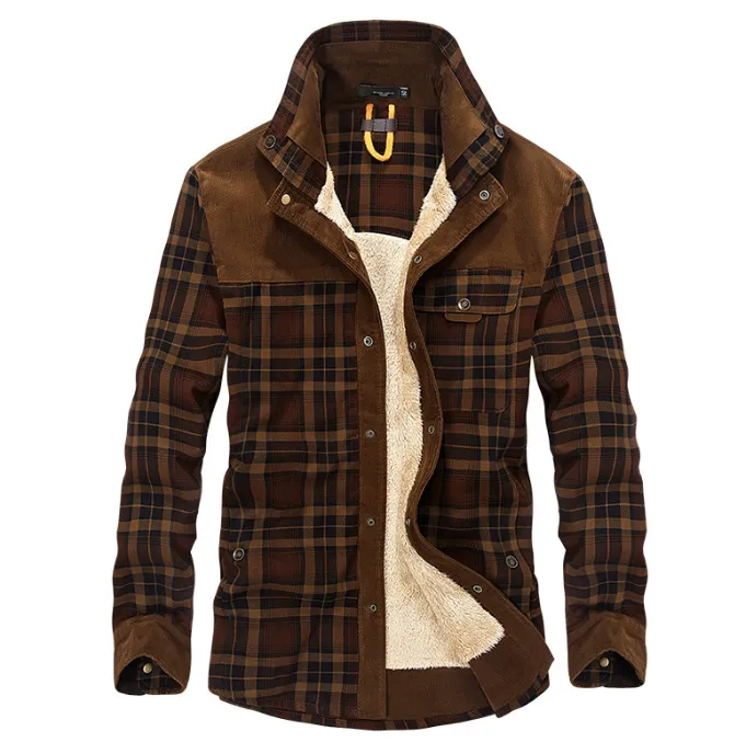 Modern Plaid Fleece Lumberjack Jacket