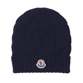 Moncler Cable Knit Hat Navy