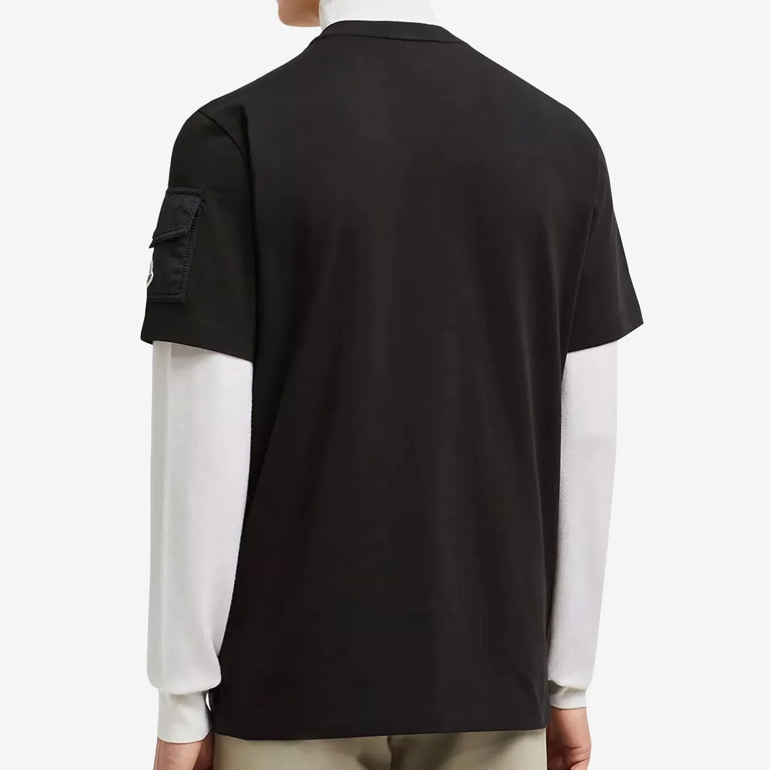 Moncler Laminated Logo Sleeve Pocket T-Shirt