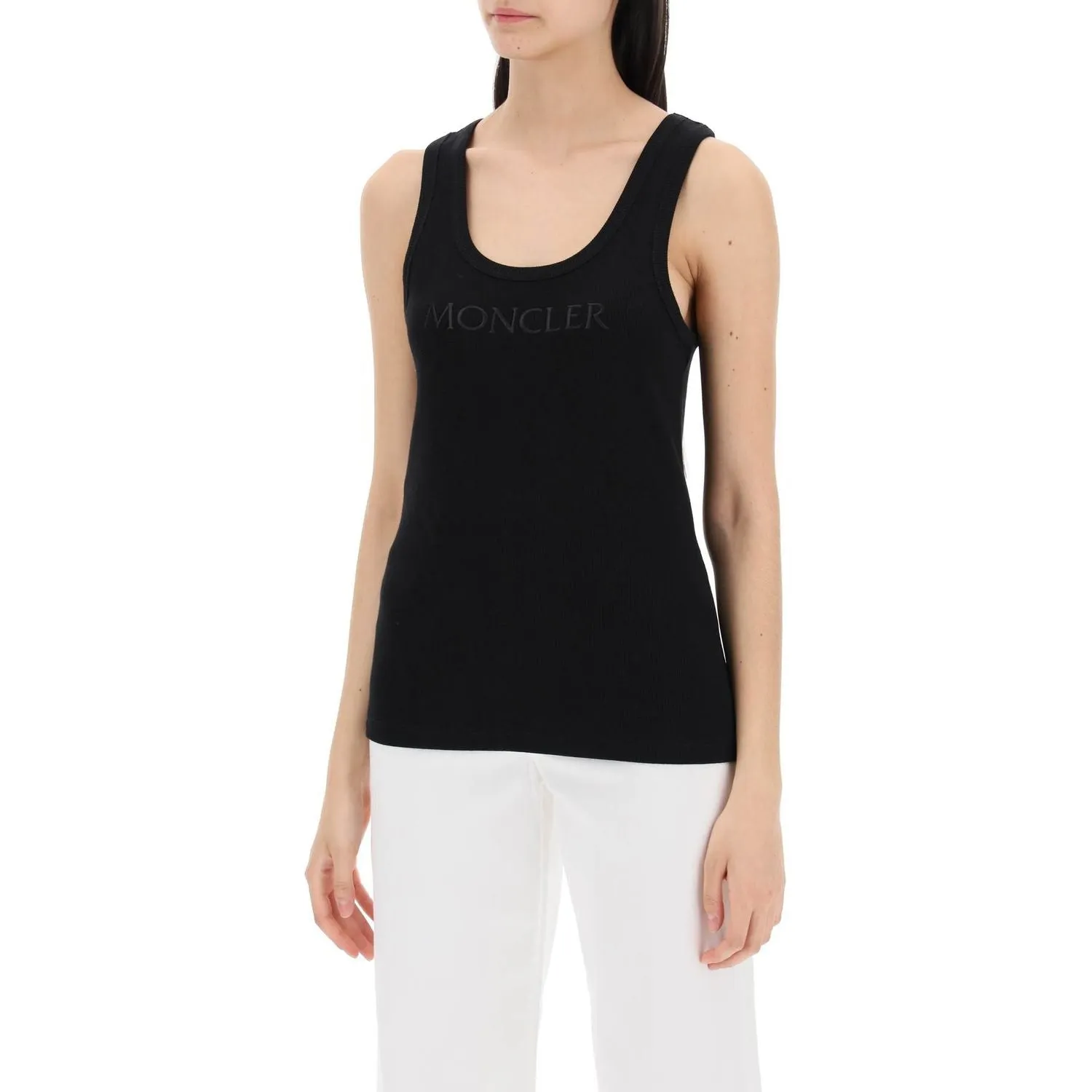 Moncler sleeveless ribbed jersey top