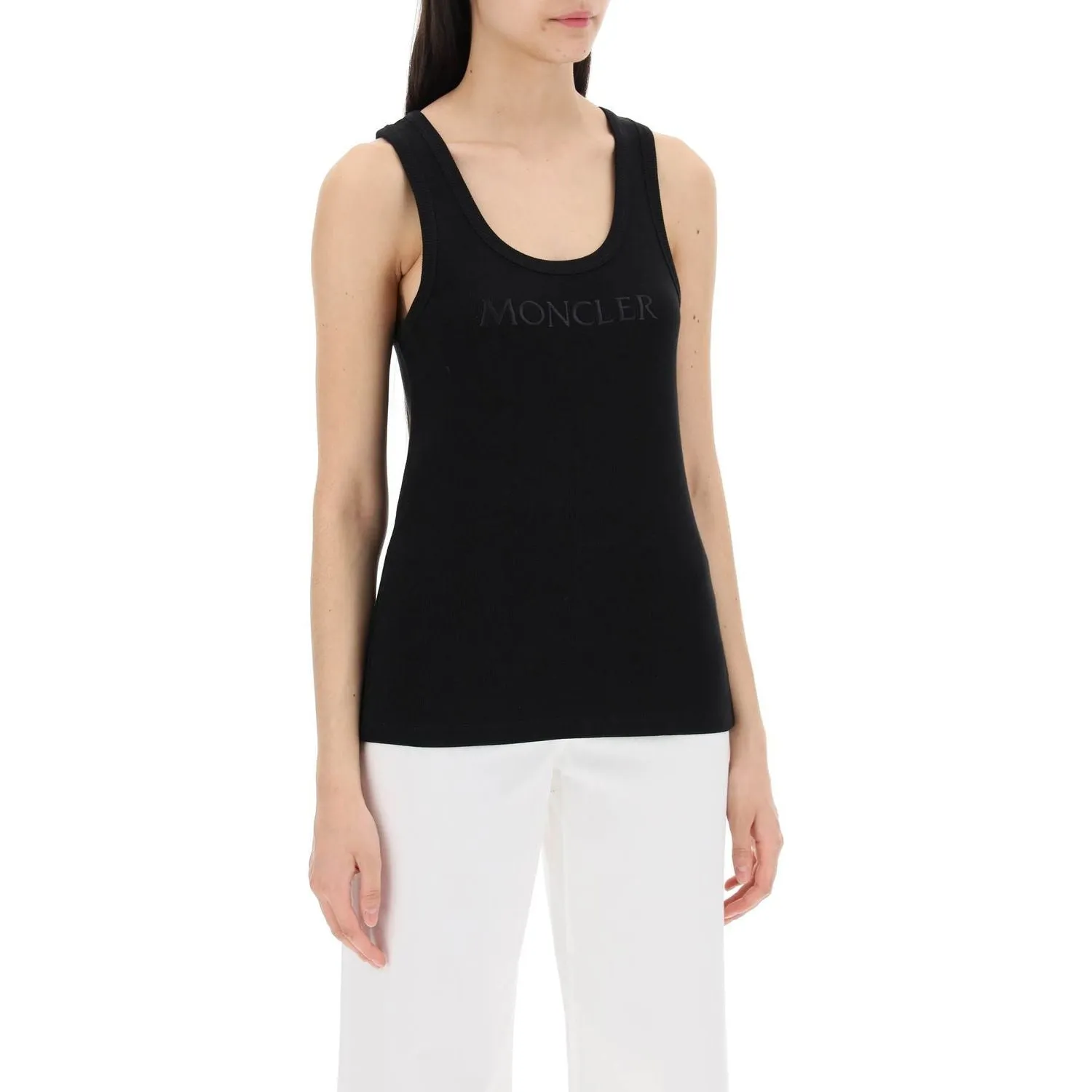 Moncler sleeveless ribbed jersey top