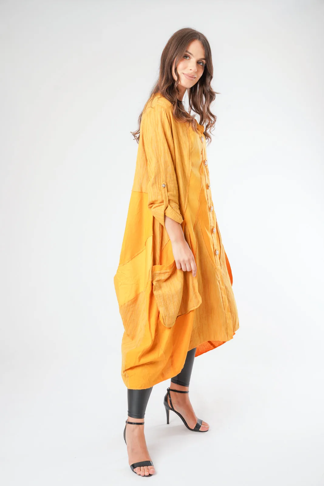 Oversized Linen Asymmetric Longline Cardigan Jacket