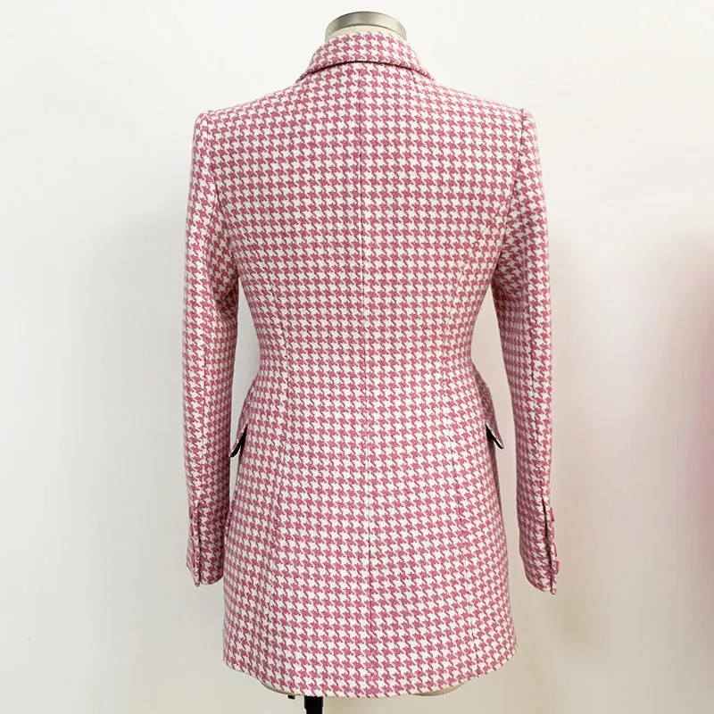 Pre Order:  Houndstooth Peak Lapel Coat - @theestylishp